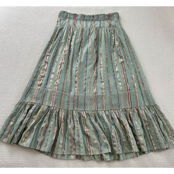 Anthropologie Audriana Shimmer Maxi Skirt Hippie Western Size XL $168 Sold Out - Picture 4 of 10